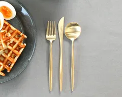 新品 クチポール ムーンマット ゴールド デザート3点セット（デザートナイフ・デザートフォーク・デザートスプーン） Cutipol MOON MATT GOLD 正規販売代理店 カトラリー ブラッシュド マット 