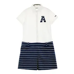 サイズ：S ADIDAS GOLF アディダスゴルフ AF8096 半袖ワンピース ボタンダウン ボーダー柄 ホワイト系 [240101251871] ゴルフウェア レディース ストスト