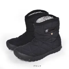 ショートブーツ レディース B-MOC SHORT 防水 ファー ボア あったかい スノーブーツ 雪 ぺたんこ 防水 防寒 シューズ 靴 BOGS ボグス roybog78836 ブラック 6インチ23.0cm