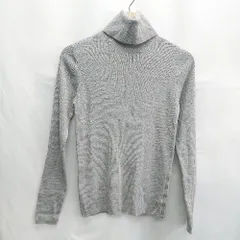 ◇ ⊇ nano universe ナノユニバース タートルネック 長袖 ニット サイズF グレー レディース E  【1502060021616】