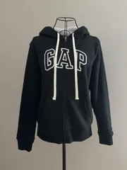 【極美品】Sサイズ  GAP  レディース  裏起毛  ジップアップパーカー  ブラック  XS