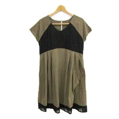 スナオクワハラ ワンピース 半袖 ブランド トップス 黒 レディース Mサイズ ブラック×ブラウン sunaokuwahara 【中古】