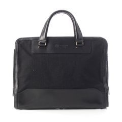 ガンゾ キャンバス×レザー CB‐1 スクエア ボストン ブリーフケース ビジネスバッグ ブラック【中古】のサムネイル