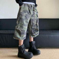 値段交渉可能 迷彩柄 カーゴハーフパンツ ワイドシルエット swag y2k