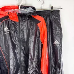 [上下セット] アディダス Professional Revo ウィンドパーカージャケット ウインドブレーカー フーディ パンツ S ブラック インフラレッド F44364/F44368 ユニセックス ADIDAS
