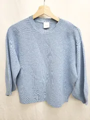 ◇ Θ Spick & Span スピック＆スパン 薄手 八分袖 ニット セーター サイズF ブルー系 レディース P  【1409090027550】