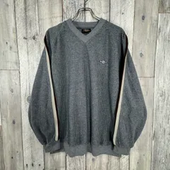 OLD BEAR 90s ベアー  Vネック ラグラン ストライプ フリース トレーナー メンズ L サイズのサムネイル