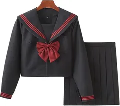 [シャンディニー] セーラー服 コスプレ 黒 長袖 大きいサイズ JK Lサイズ