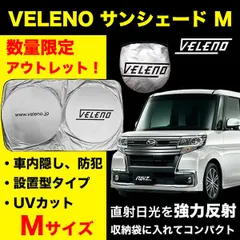 サンシェード Mサイズ VELENO アウトレット 数量限定 ハイエース ルーミー 日除け 車中泊 目隠し 設置型 UVカット 紫外線 対策 ハリアー 60系 ルークス タントカスタム ミラ タント N-BOX S660 スペーシア MAZDA CX-8のサムネイル