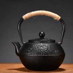 1200mL  鉄瓶 鉄びん 直火可 やかん 大容量 鉄器 鋳物鉄分補給 鉄急須 鉄製ティーポット 鉄製 やかん 茶道道具 アウトドア 健康維持 湯沸かし お茶を淹れる鉄瓶