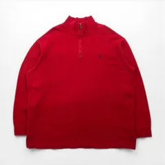 Polo Ralph Lauren 90年代 ハーフジップ スウェット トレーナー 2XL レッド スモールポニー刺繡 ビッグサイズ
