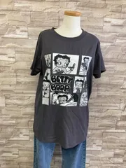 新品　ベティちゃんBettyBoop ベティブープ半袖Tシャツモノトーンプリントおはよう