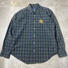 Ralph Lauren  チェックシャツ  ブラックウォッチ  ラルフローレン  ネイビー  ワンポイントロゴ  古着
