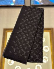 【未使用品】LOUIS VUITTON　ルイヴィトン　モノグラム　ストール　マフラー　メンズ　ブラック　カシミヤ　100%
