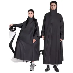 ☆ ブラック ☆ Lサイズ ☆ レインコート男女兼用 軽量 レインコート レディース メンズ レインポンチョ カッパ リュック対応 合羽 おしゃれ シンプル 自転車 バイク 通学 通勤 ロング丈 雨具 レインウェア レイングッズ 雨 梅雨 アウトドア 雨合羽