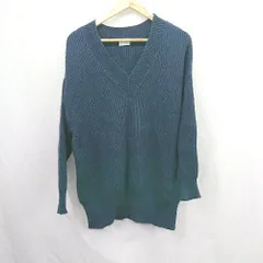 ◇ ⊇ green label relaxing UNITED ARROWS ミドルゲージ ニット Vネック 長袖 セーター サイズ表記なし ネイビー メンズ E  【1506190008103】