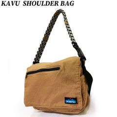 KAVU バッグ カブー コットン ショルダーバッグ ブラウン KAVU COTTON SHOULDER BAG ナチュラル カジュアル 中古品 ユーズド 匿名配送 アメリカ ブランド 日本国内流通の正規品です ロープ ストラップ メンズ レディース 茶色