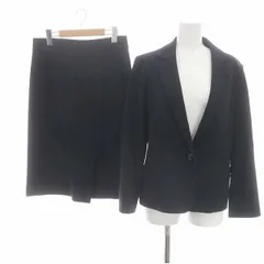 ノーリーズ Nolley's ジャケット スカート スーツ セットアップ 上下 テーラード フレア ひざ丈 ウール混 40 L 紺 ネイビー /AT ■OSのサムネイル
