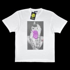 RARETE ラルテ Hepburn オードリーヘプバーン タトゥー バンダナマスク セクシー ギャングスタ ストリートデザイン Tシャツ 白 ホワイト XS S M L XL メンズ レディース ユニセックス タイト ジャスト 大きい ビッグ オーバーサイズ