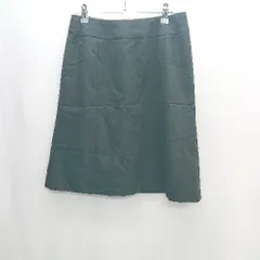 ◇ ◎ natural beauty classic ストライプ柄 膝丈 台形 スカート サイズM ブラック レディース E  【1406050091606】