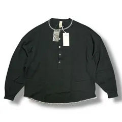 参考上代24200円 未使用品 SHINYAKOZUKA 24SS MASSIVE HENRY ヘンリーネック サーマルカットソー シンヤコズカ 2401SK64 ブラック