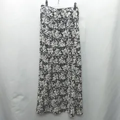 ◇ Θ Ungrid アングリッド 花柄 ロング フレア スカート サイズF ブラック系 レディース E  【1411280014585】