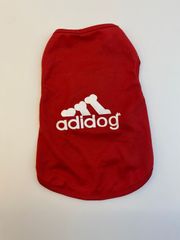 ペット用品 犬服 通気性 ドッグウェア ペットウェア　かわいいおしゃれ　小型犬　中型犬　お散歩　春夏　ADIDOG　レッド