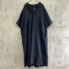 GAP  ギャップ　Vネック半袖オーバーロングワンピース　黒　レディース　Mサイズ