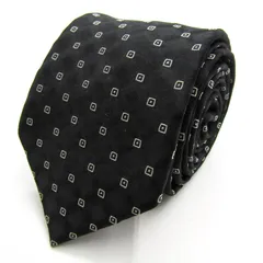 タカキュー ブランド ネクタイ チェック柄 ドット 小紋柄 格子柄 シルク PO メンズ ブラック TAKA Q 【中古】