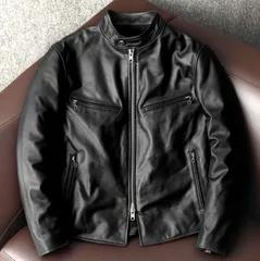 高品質 牛革 レザージャケット シングルライダース 革ジャン 本革 メンズファッション カウハイド バイクレザー アメカジ 機関車