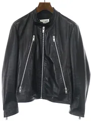 Maison Martin Margiela 14 メゾン マルタン マルジェラ 14 17SS ハの字 5ZIP ラムレザーライダースジャケット ブラック 46のサムネイル