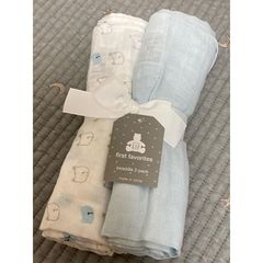 GAP スワドルブランケット2枚セット(ブルー)