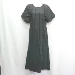 ◇ CIAOPANIC ストライプ柄 半袖 ロング丈 ワンピース サイズF ブラック レディース E  【1408060015085】