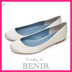 ほぼ新品♪ベニル 定価2.7万 サテン ウェディングシューズ フラットシューズ バレエシューズ 38(24.5cm)