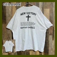 ギルダン オーバーサイズ バックプリント ヴィクトリー 2XL メンズ 古着 半袖 Tシャツ