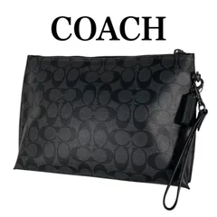 美品 COACH PVC クラッチバッグ ファスナー シグネチャー ブラック 黒 Amazon | [コーチ] COACH バッグ クラッチバッグ セカンドバッグ