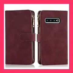 【スタッフおすすめ！】Eastwave サムスン ギャラクシー S10 ケース Samsung Galaxy S10 縄掛けケース 手帳型 財布型 ICカード コインポケット ストラップ付き カード 収納 小銭入れ ファスナーポケット付き