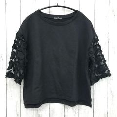 【 URBAN RESEARCH 】アーバンリサーチ レーススリーブプルオーバー ブラック フリーサイズ