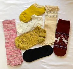 【新品未使用】【レディース２２～２５】異種類ソックス７足セット