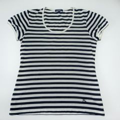 バーバリー ボーダー Tシャツ カットソー トップス ブラック×ホワイト 2サイズ Burberry