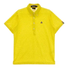 サイズ：M LE COQ GOLF ルコックゴルフ  半袖ポロシャツ ボタンダウン 総柄 イエロー系 [240101495990] ゴルフウェア メンズ ストスト