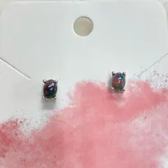 195  ブラックオパール　天然石ピアス