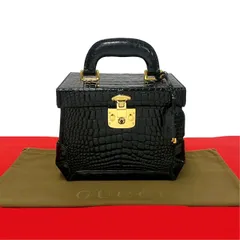 グッチ ハンドバッグ 革 クロコ 紺 フォーマル ビジネス FQ15 本物 極上品 グッチ 最高級クロコダイルレザー ロックダイヤル