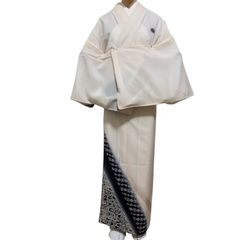 R-1298　着物　夏物　訪問着・付け下げ　裄68センチ　レディース　透け感あり　しつけ糸付き