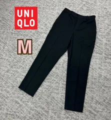UNIQLOユニクロ　レディース　センタープレス　ドロップドパンツ（ブラック）Ｍ （商品番号221-409062）