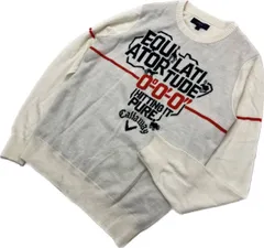 Callaway ☆ GOLF アクリル ウール ニット デザイン セーター ホワイト レディース L ゴルフ スポーツ オシャレ 人気 キャロウェイ■DK206のサムネイル