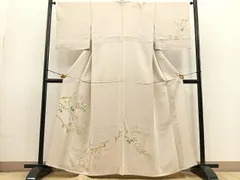 平和屋着物▽訪問着　単衣　駒刺繍　紫陽花　正絹　逸品　BAAS0273yt