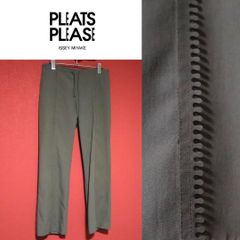 PLEASE PLEATS イッセイミヤケ レースロングパンツ レギンス L 黒