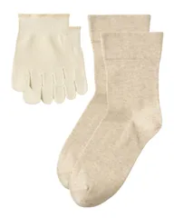 シルク 無地 レディース 綿 4足2セット ソックス クルー 口ゴムゆったり 先丸 ハーフ フィット 5本指 重ね履き靴下 646441 綿と絹で作ったやさしい靴下 [オカモト]