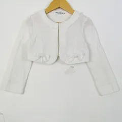 ミキハウス ノーカラージャケット アウター ボレロ フォーマル キッズ 女の子用 110サイズ ホワイト MIKIHOUSE 【中古】